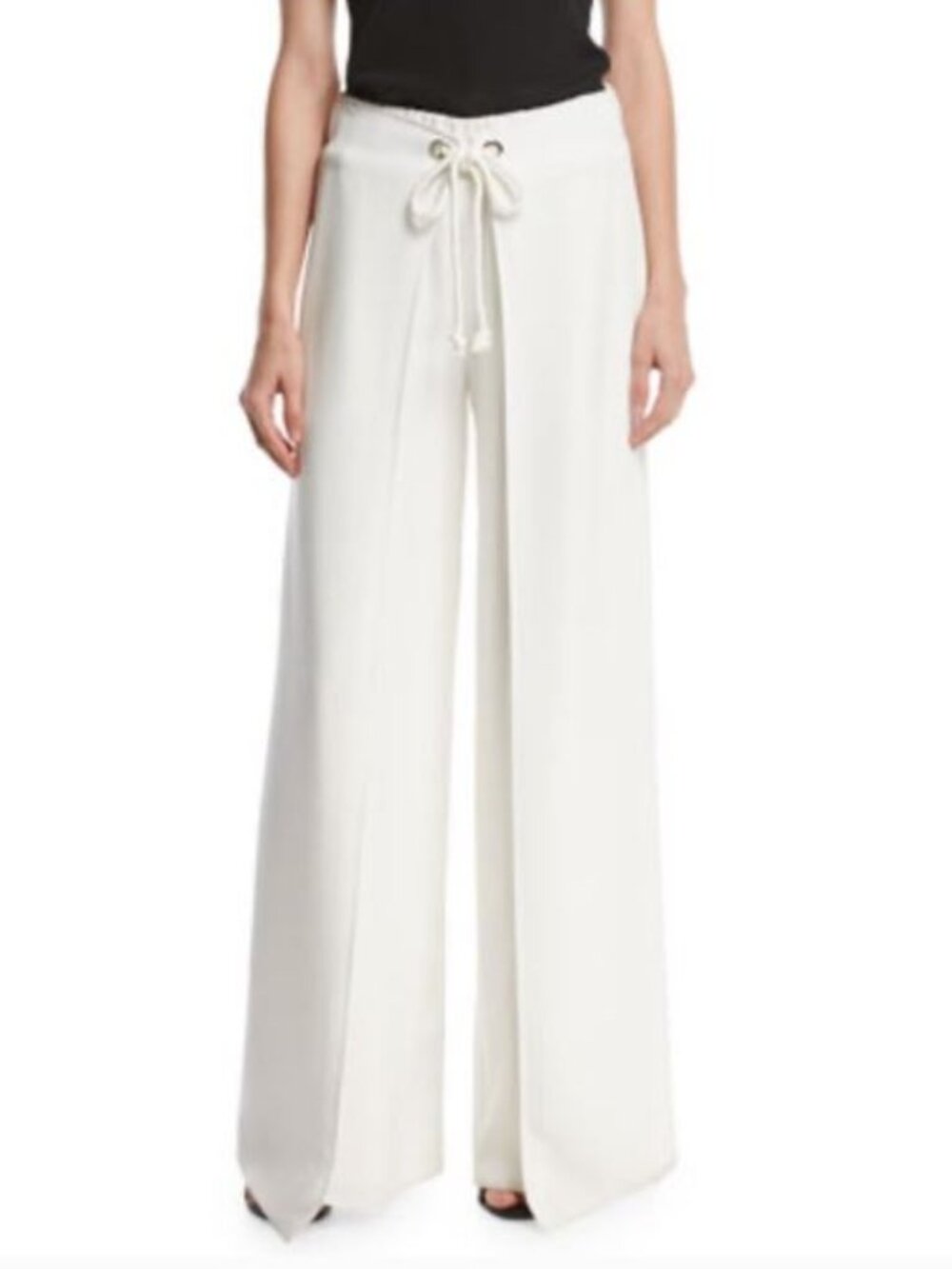 NEW! WITH TAGS - CINQ A SEPT Aria pant in Ivory Wide Leg with Rope Belt -SIZE 4